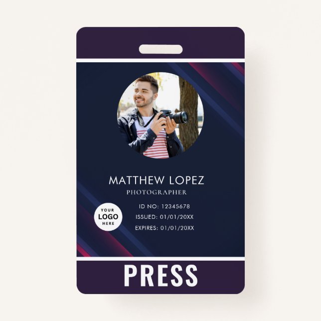 Crachá de Imprensa Fotografador (Frente)