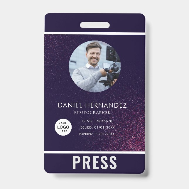 Crachá de Imprensa Fotografador (Frente)