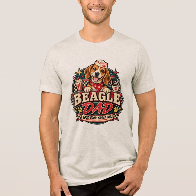 Crachá de Impressão de Pata de Diner Retro Beagle  (Frente)