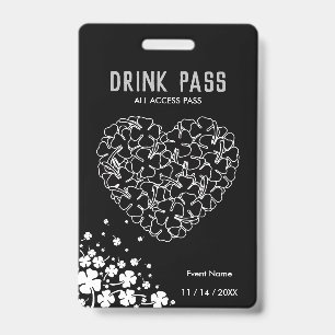 Crachá de Ingresso para Bebidas do Dia de São Patr