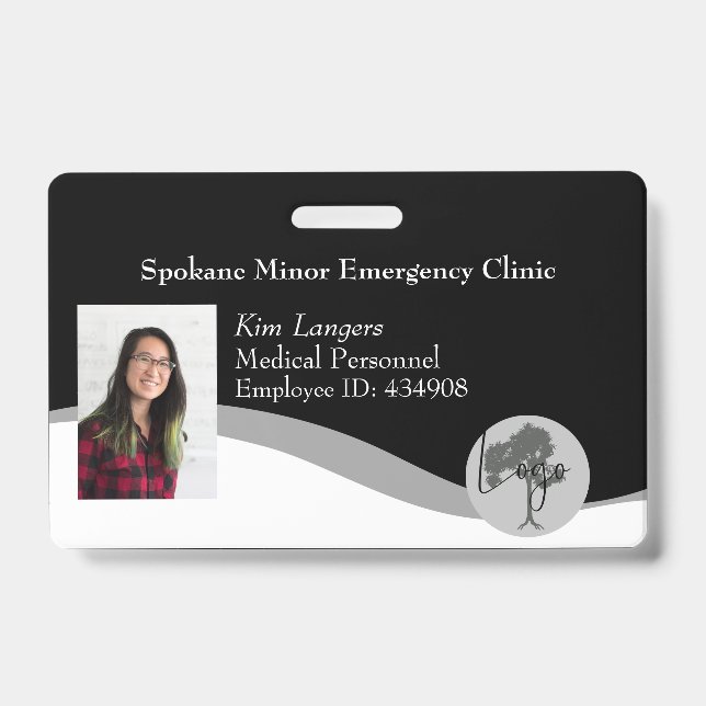 Crachá de Lanyard Horizontal Médico (Frente)