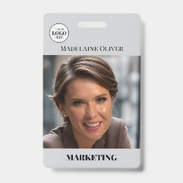 Crachá de logotipo de Cinza QR de código de foto p