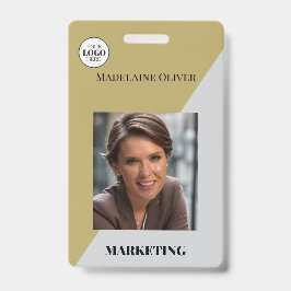 Crachá de logotipo de cor Dourada do código QR par