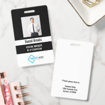 Crachá de Logotipo de Funcionário com Foto Persona