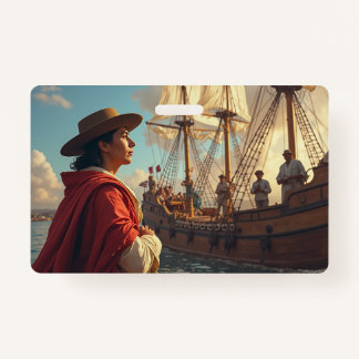 crachá de logotipo do aniversário - Dia de Colombo