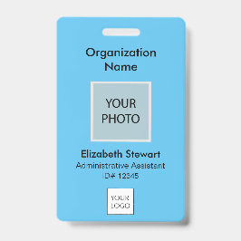 Crachá de logotipo e ID de foto personalizado