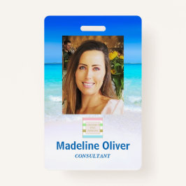 Crachá de logotipo para identificação de foto Ocea