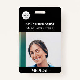 Crachá de logotipo simples preto Foto para ID de e