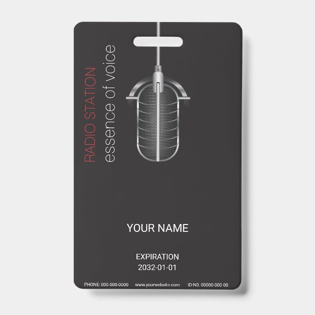 Crachá de microfone (Frente)