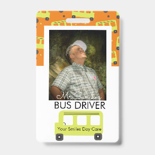 Crachá de Motorista de Ônibus Escolar Dia de Confe