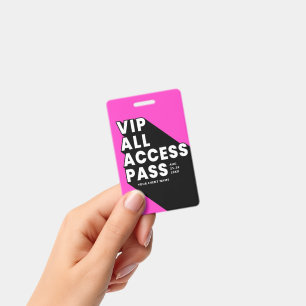 Crachá de Música VIP All Access Pass Rosa