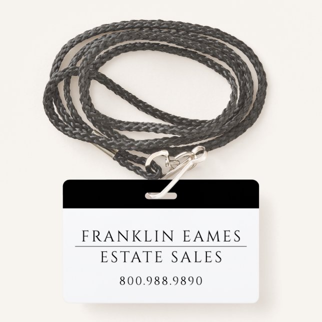 Crachá de negócios (Frente com cordão)