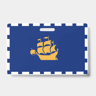 Crachá de Nome com a bandeira da Cidade de Quebec