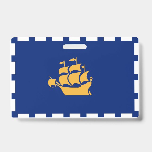 Crachá de Nome com a bandeira da Cidade de Quebec (Frente)