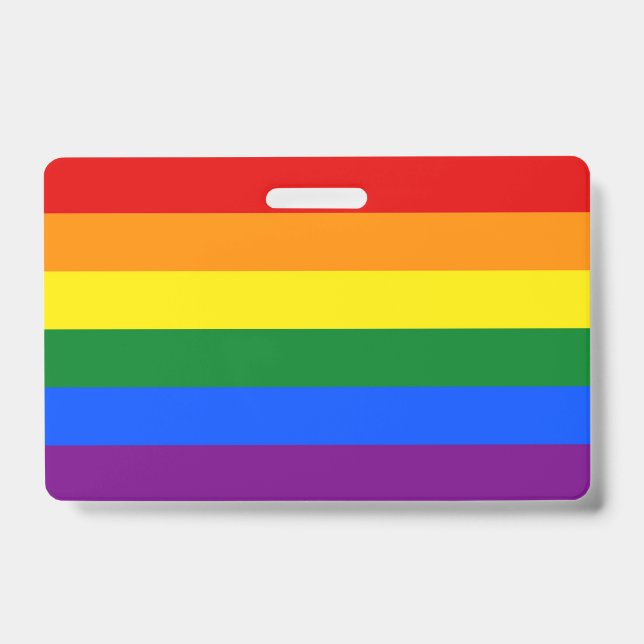Crachá de nome com bandeira do orgulho LGBT (Frente)