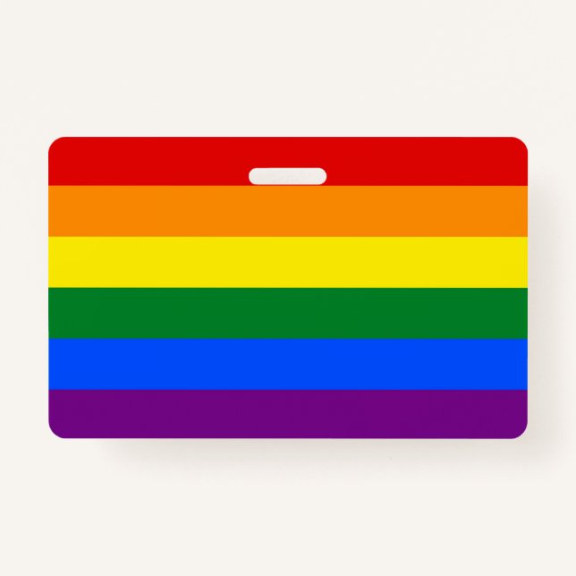 Crachá de nome com bandeira do orgulho LGBT (Frente)