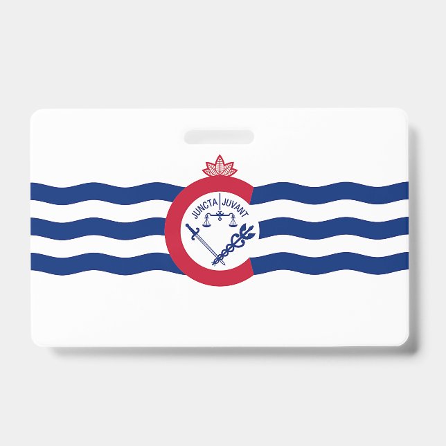 Crachá de nome com pavilhão da cidade de Cincinnat (Frente)