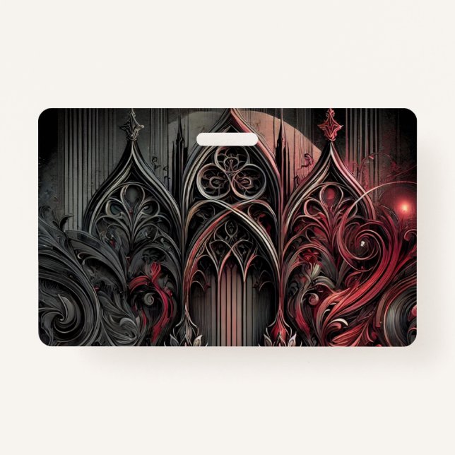 Crachá de Nome da Elegância Gótica (Frente)