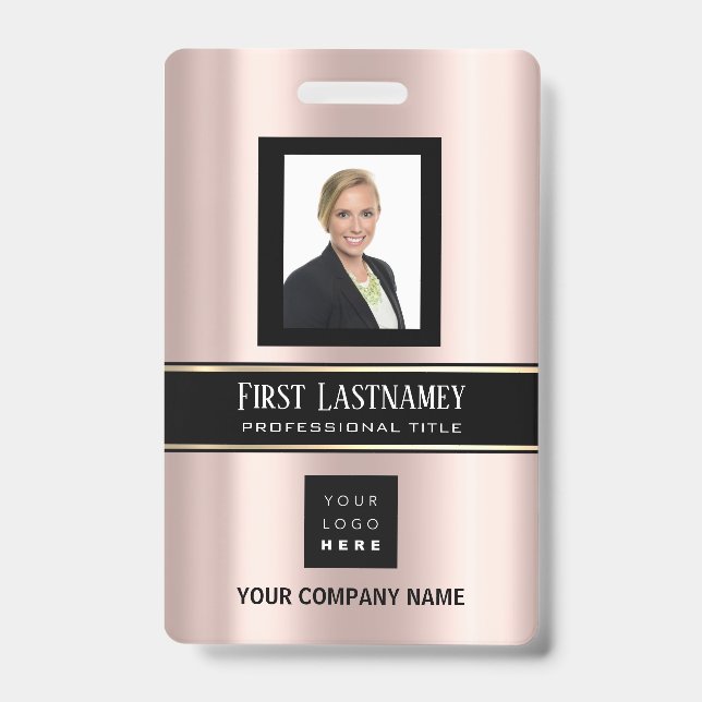 Crachá de nome de foto de código de barras Cartão  (Frente)