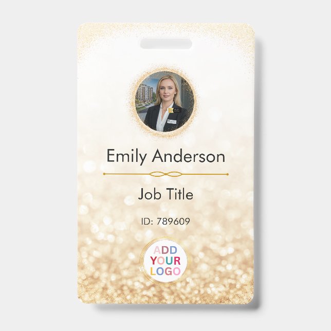 Crachá de Nome de Fotografia de Funcionário Person (Frente)