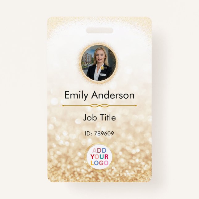 Crachá de Nome de Fotografia de Funcionário Person (Frente)