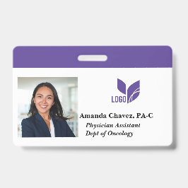 Crachá de Nome de Funcionário Empresarial Roxo Per