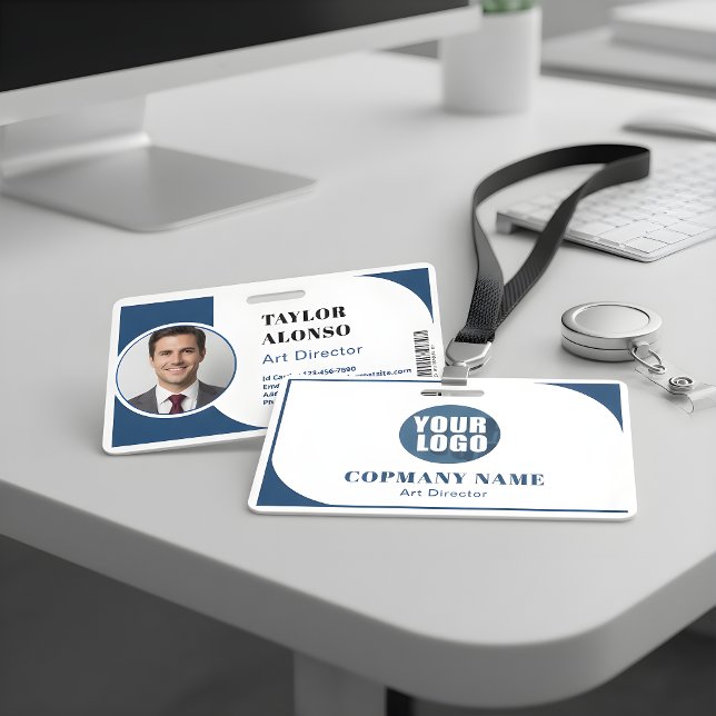 Crachá de Nome de Funcionário Personalizado com Lo (Criador carregado)