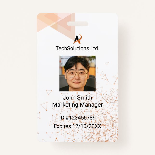 Crachá de Nome de Funcionário Personalizado | ID d (Frente)