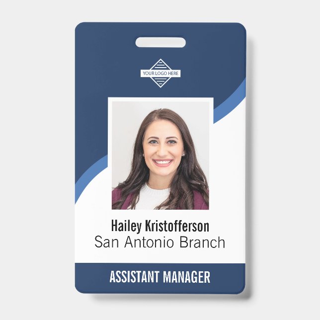 Crachá de Nome de ID de Foto de Logo de Funcionári (Frente)