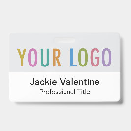 Crachá de nome de PVC de cinza com placa de clipe 