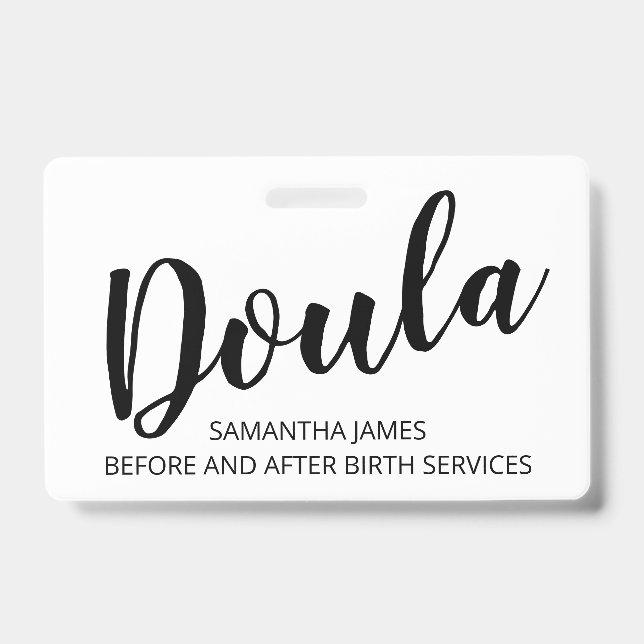 Crachá de Nome de Serviços de Nascimento de Doula (Frente)