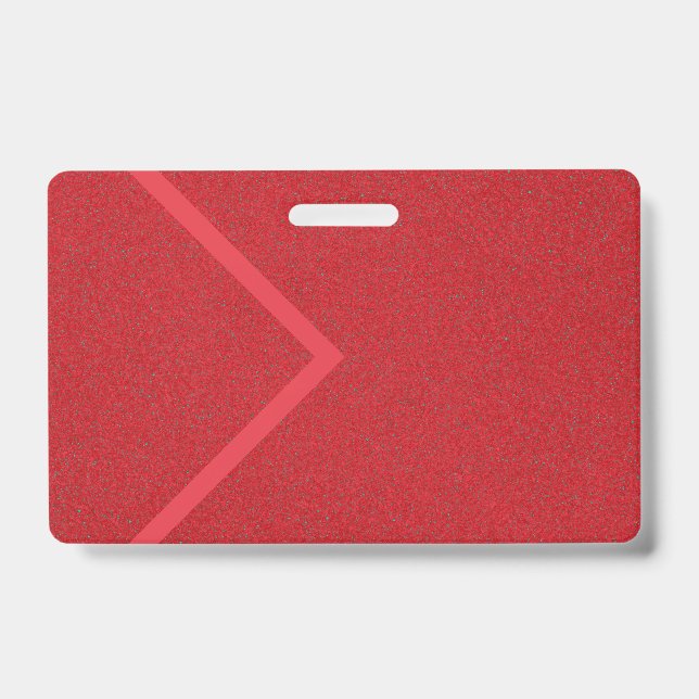 Crachá de Nome de Textura Chevron Vermelho Tomato  (Frente)