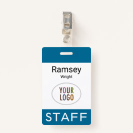 Crachá de Nome do Funcionarios Azul do Mar Oceano 