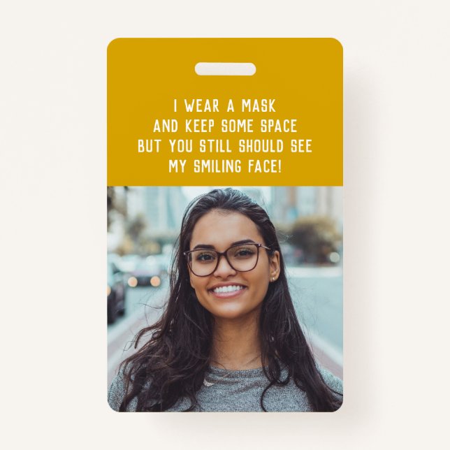 crachá de nomes de professores com foto - amarelo (Frente)