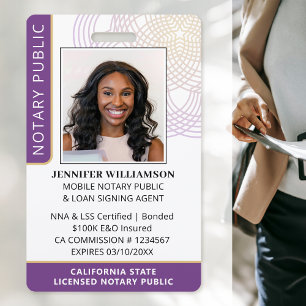 Crachá de Notário Público com Código QR e Foto com