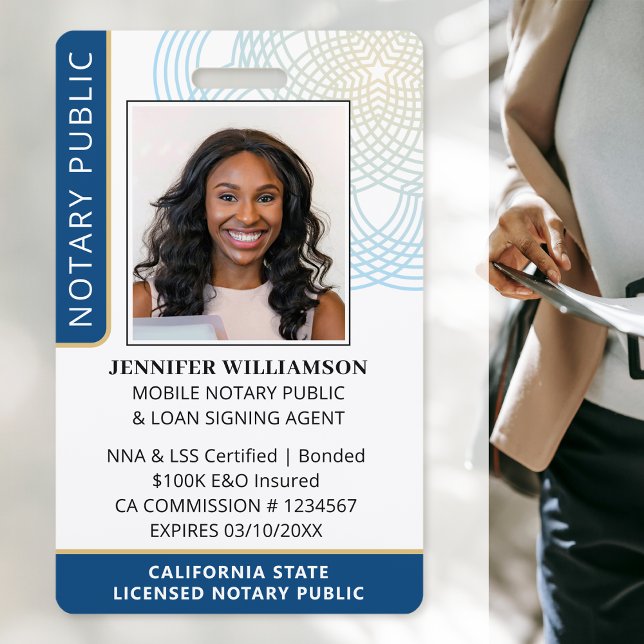 Crachá de Notário Público com Código QR Foto Estil (Criador carregado)