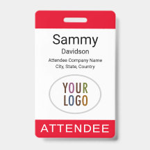 Crachá de Participante com Logotipo do Evento em V