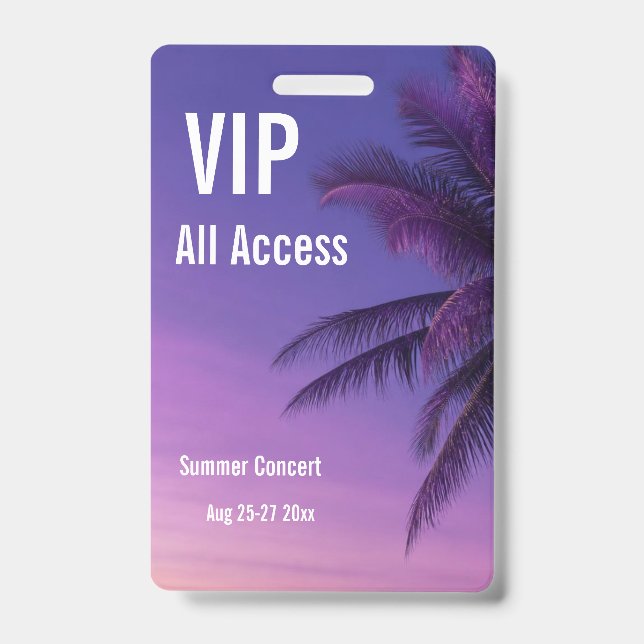 Crachá de Passagem de Festival de Acesso Total VIP (Frente)