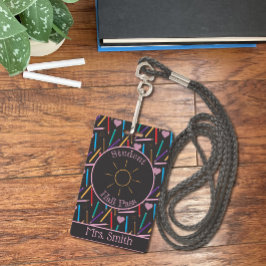 Crachá de passagem para sala de aula de professor 