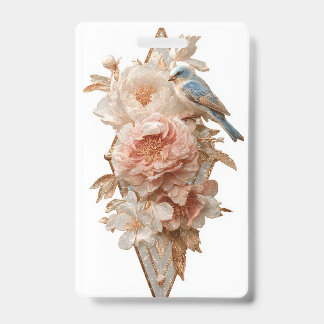 Crachá de Pássaro Floral Vintage*