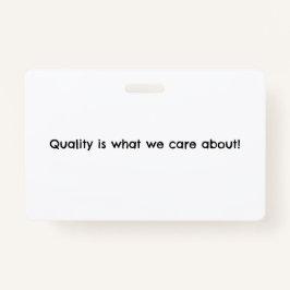 Crachá de Política de Qualidade - personalize-o!