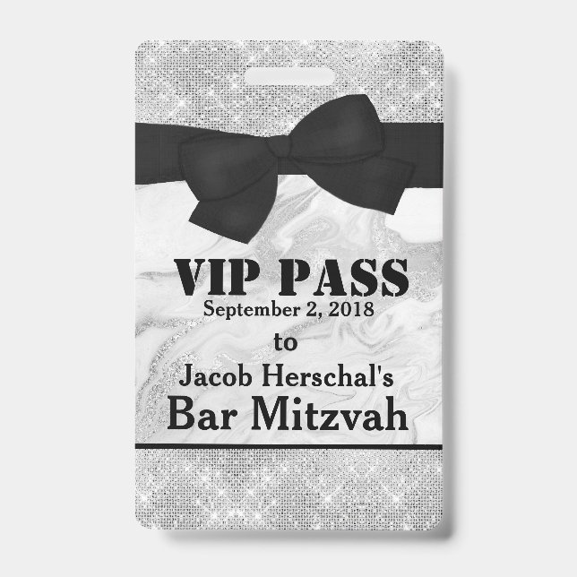 Crachá de prata e de mármore do partido do VIP (Frente)