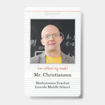 Crachá de Professor de Fotografia, eu sem máscara