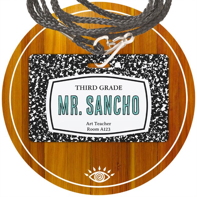 crachá de professor do livro de composição (Criador carregado)