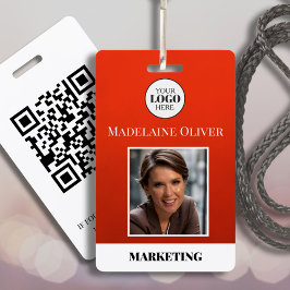 Crachá de QR Code de Foto ID de Funcionário Logoti