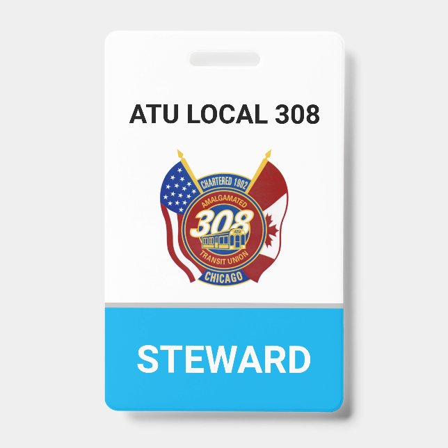 Crachá de Representante Sindical da ATU Local 308 (Frente)