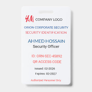 Crachá de Segurança Crachá da Empresa – QR ID