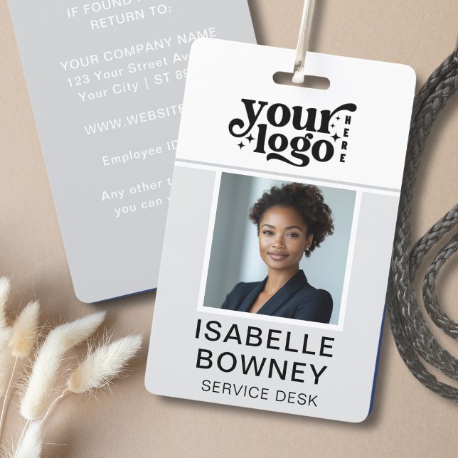 Crachá de Segurança da Empresa para ID de Foto do  (Grey Employee Photo ID Company Security Badge)