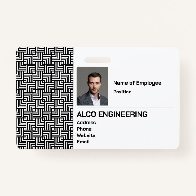 Crachá de Segurança de Fotografias do Funcionário (Frente)