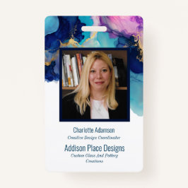 Crachá de Segurança de Funcionário com Imagem Abst